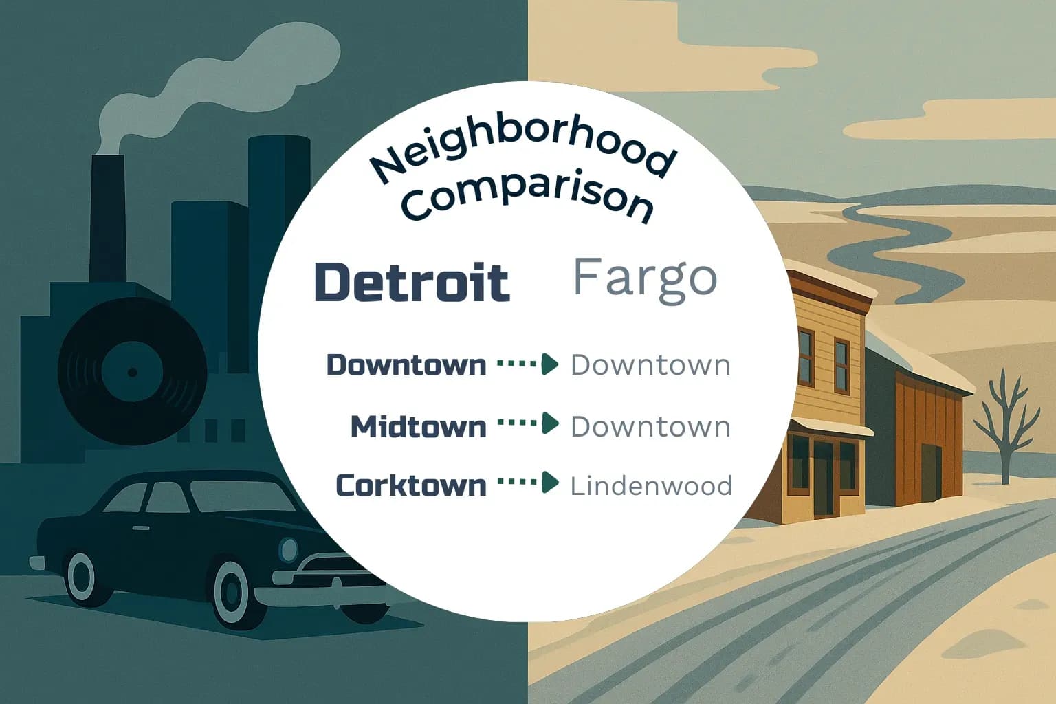 Detroit vs Fargo Neighborhood Comparison
