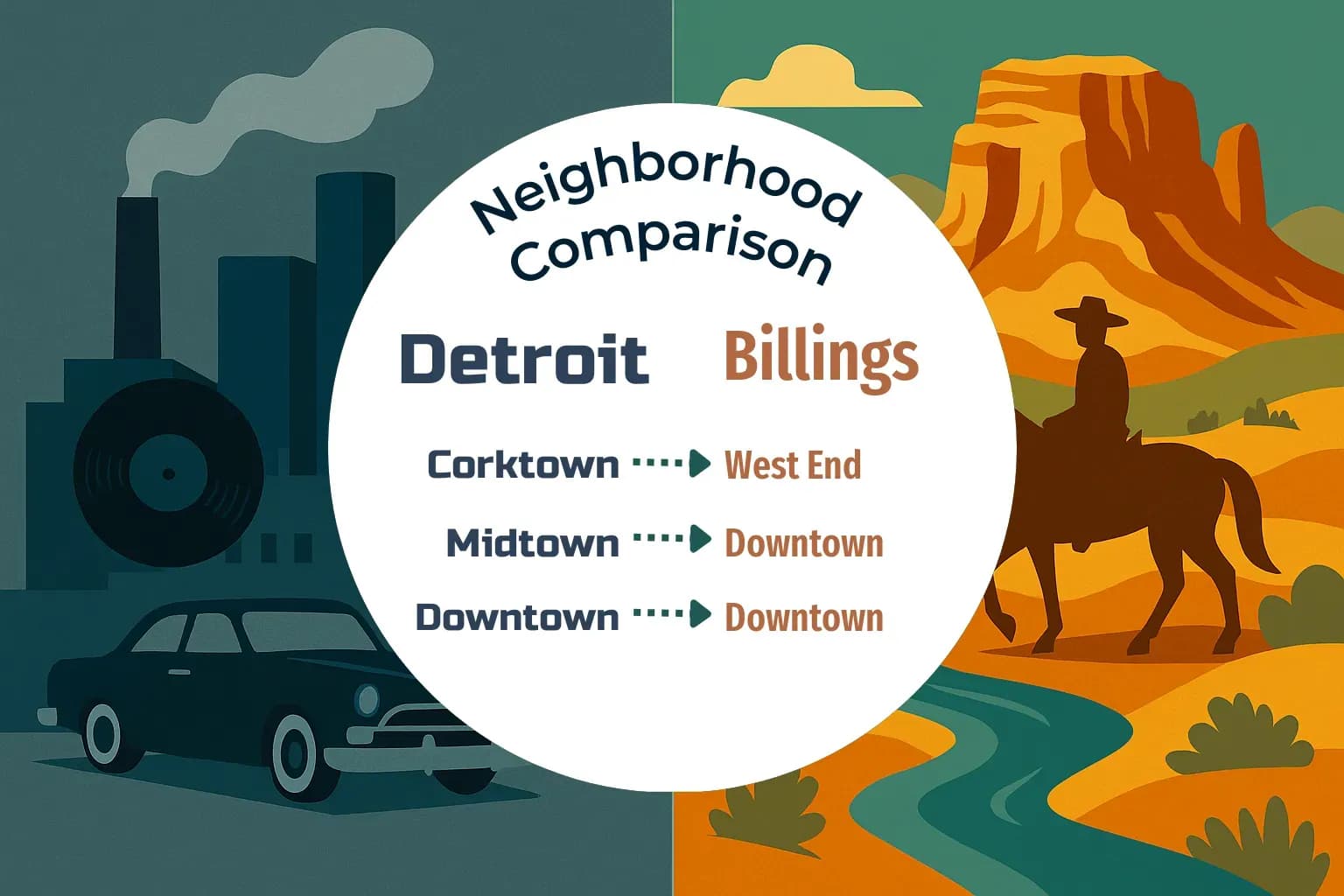 Detroit vs Billings Neighborhood Comparison