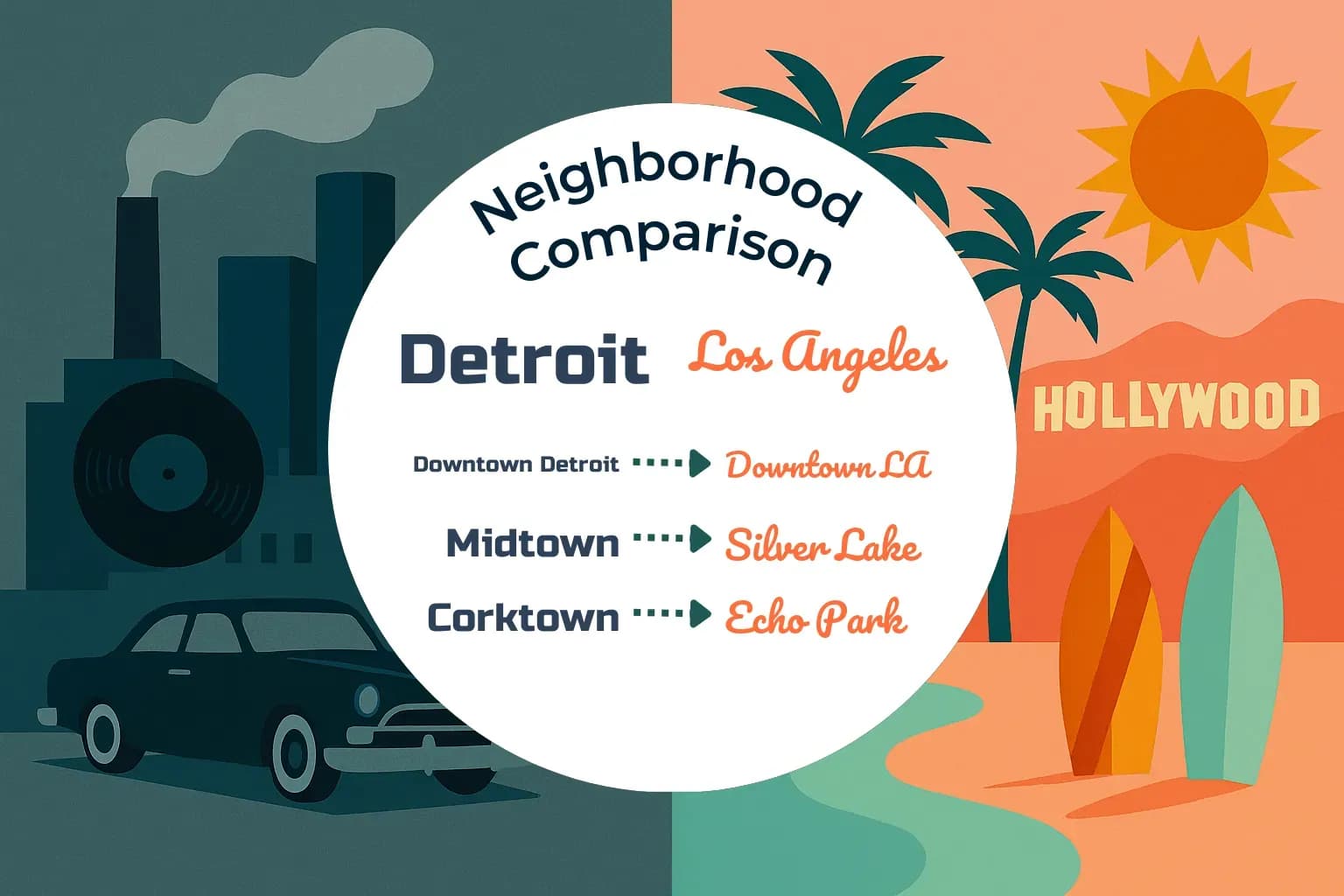 Detroit vs Los Angeles Neighborhood Comparison