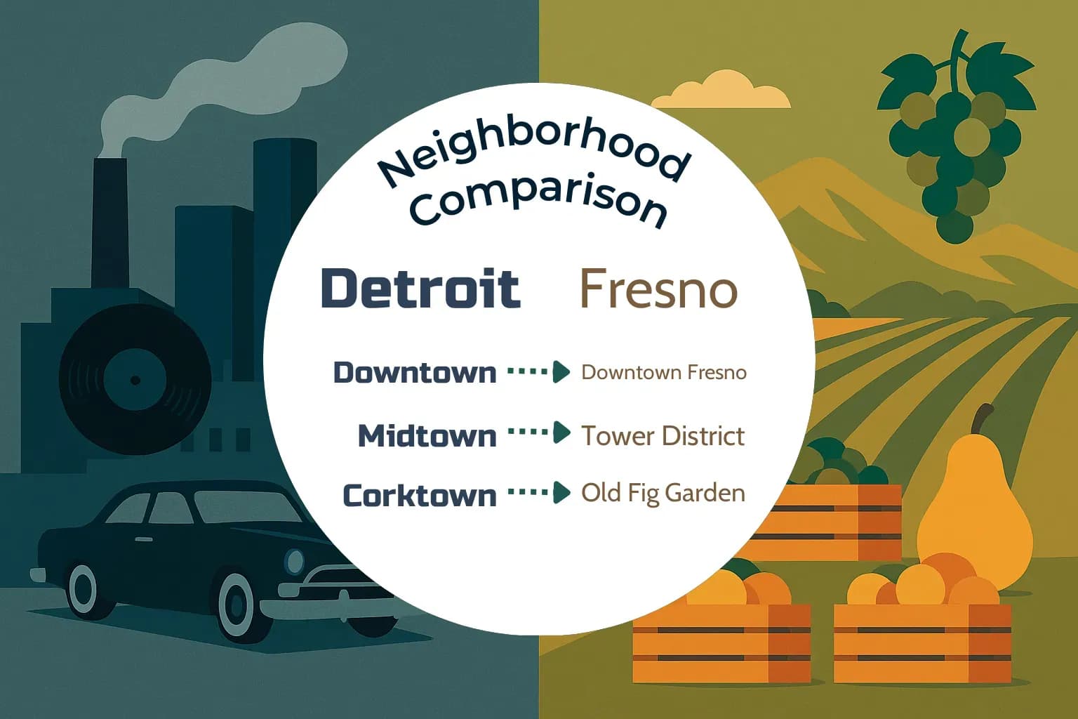 Detroit vs Fresno Neighborhood Comparison