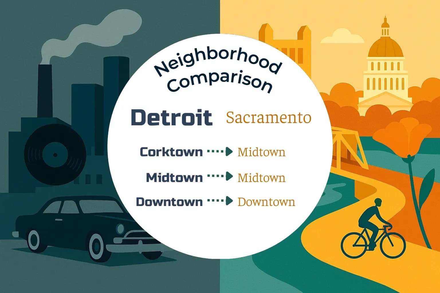 Detroit vs Sacramento Neighborhood Comparison