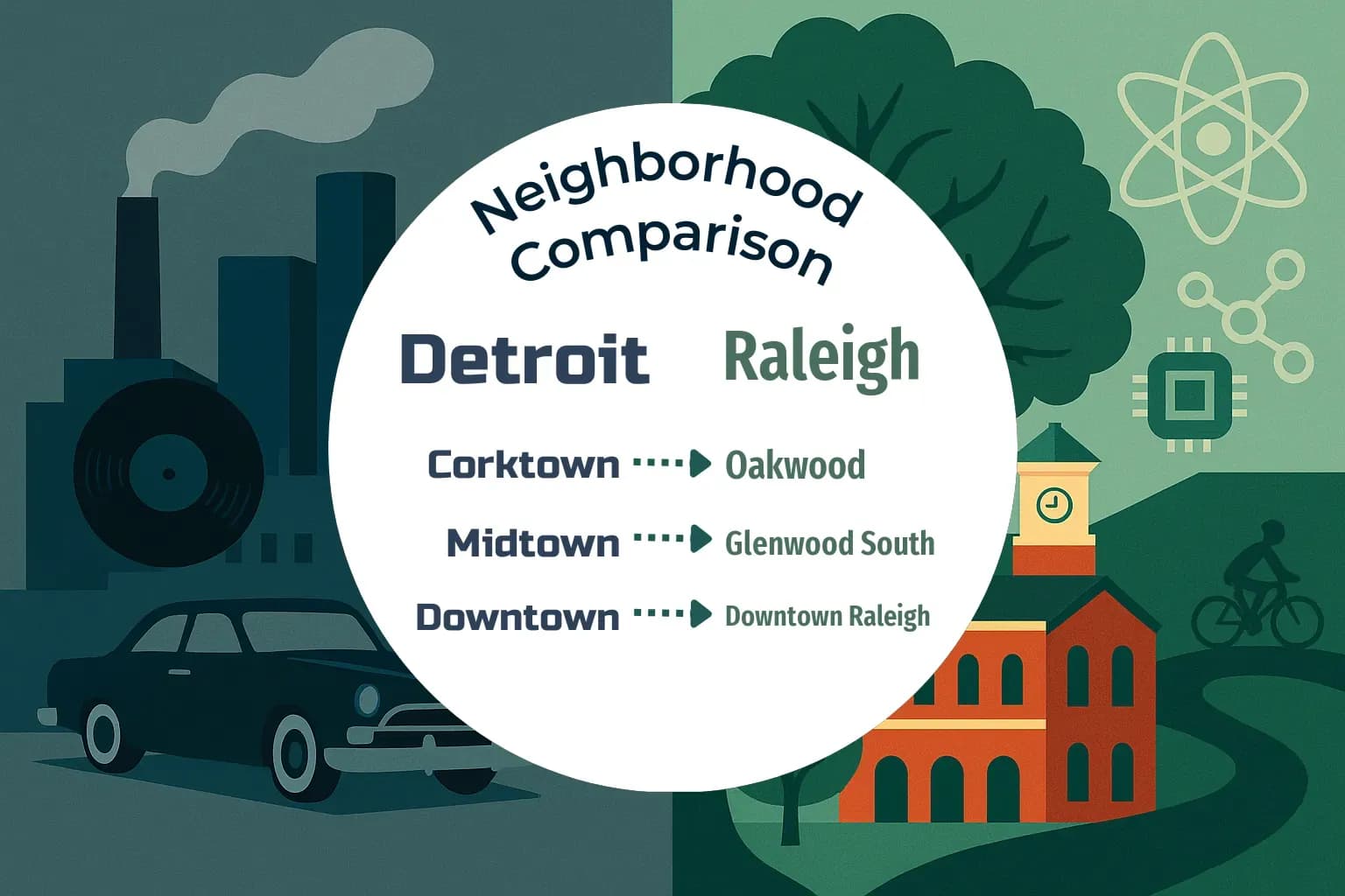 Detroit vs Raleigh Neighborhood Comparison