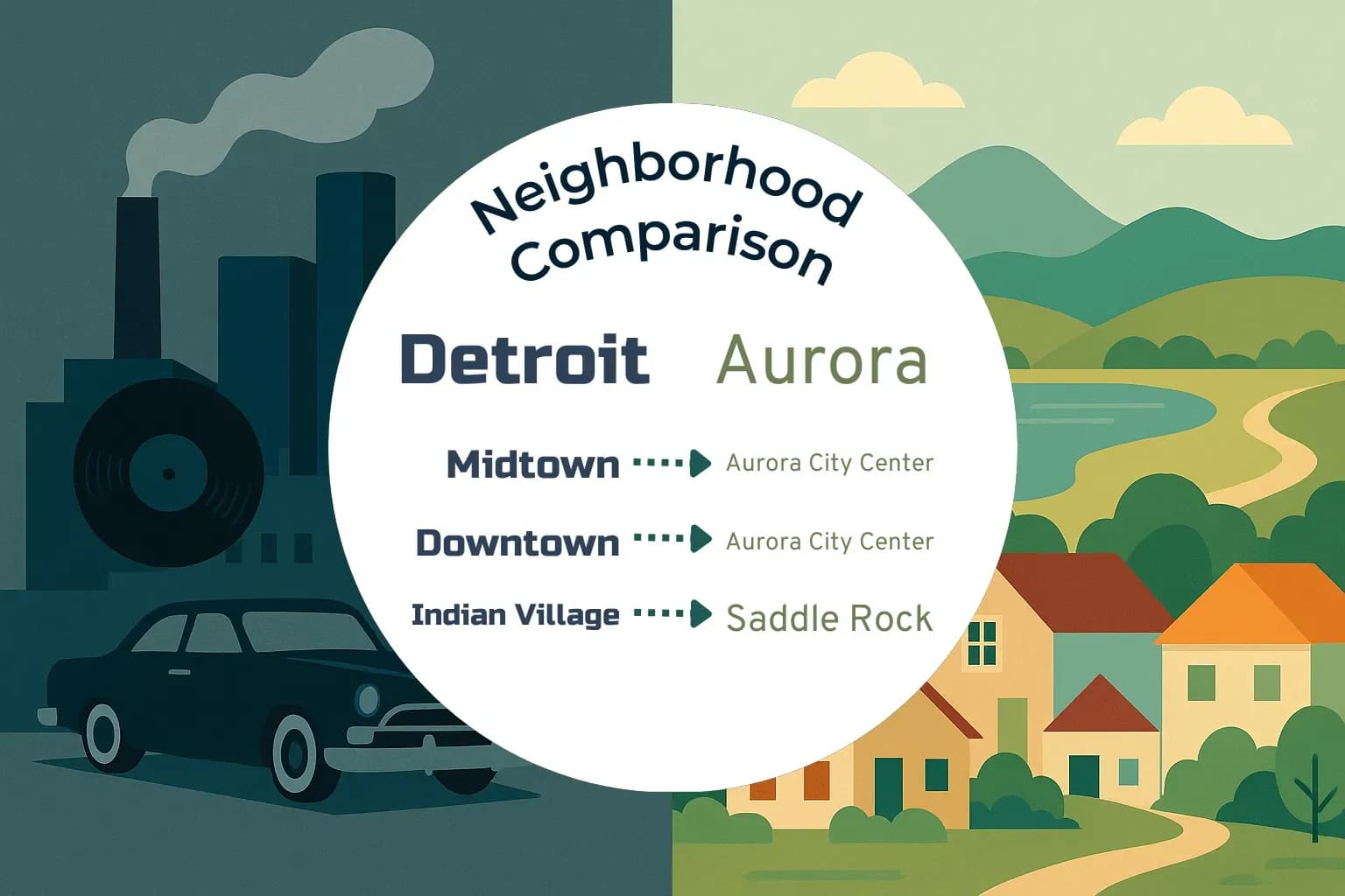 Detroit vs Aurora Neighborhood Comparison