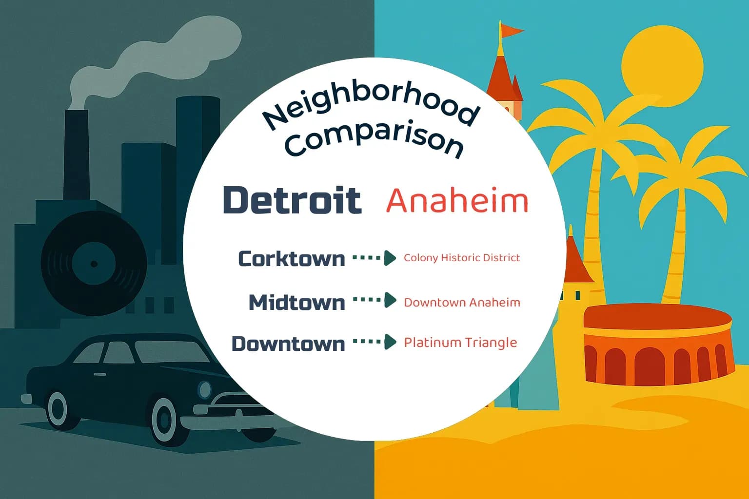 Detroit vs Anaheim Neighborhood Comparison