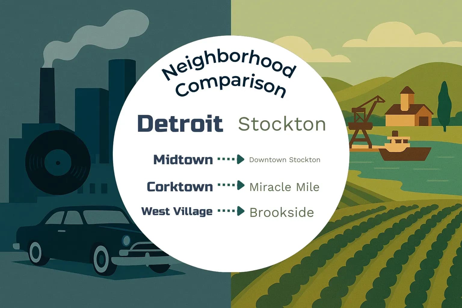 Detroit vs Stockton Neighborhood Comparison