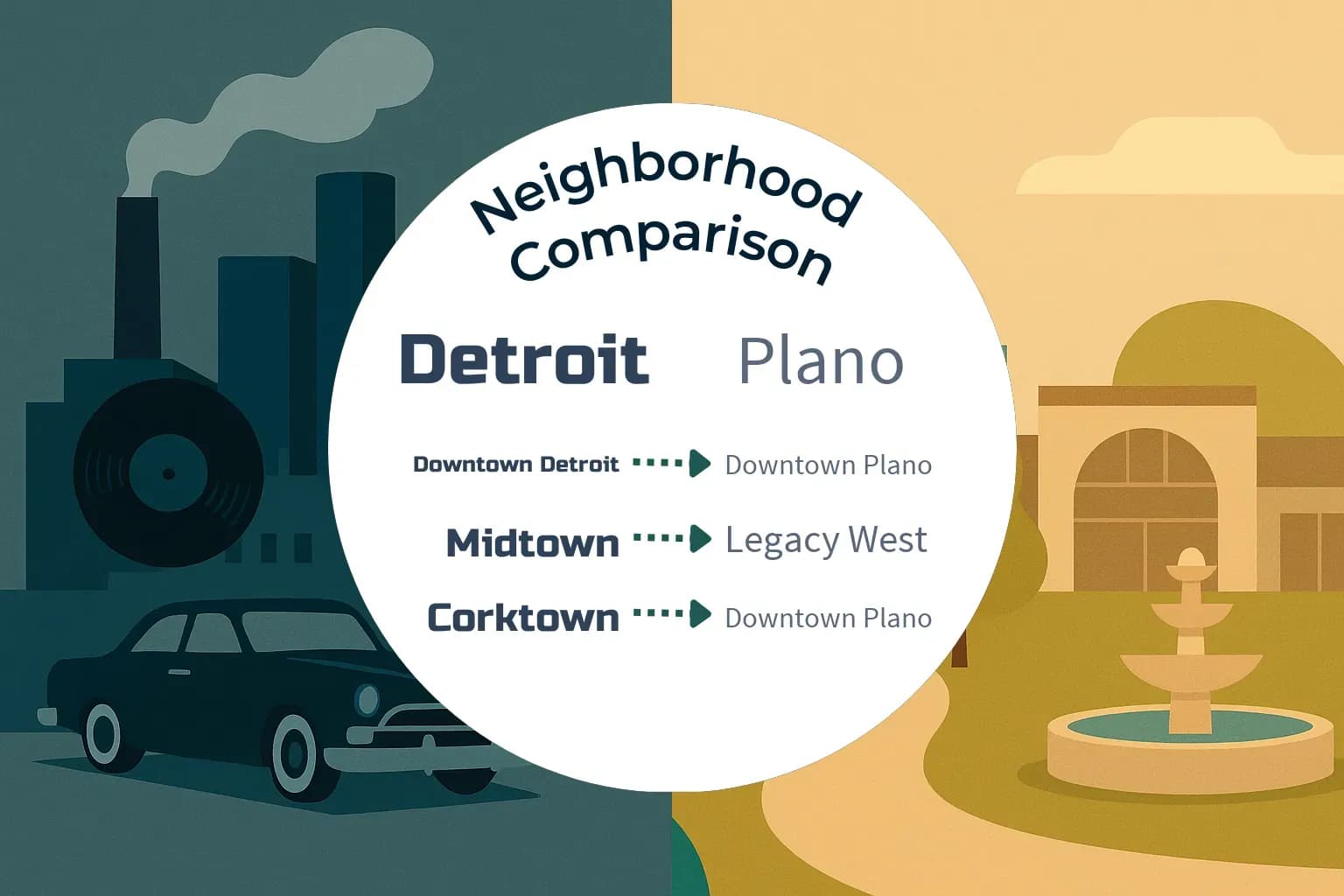Detroit vs Plano Neighborhood Comparison