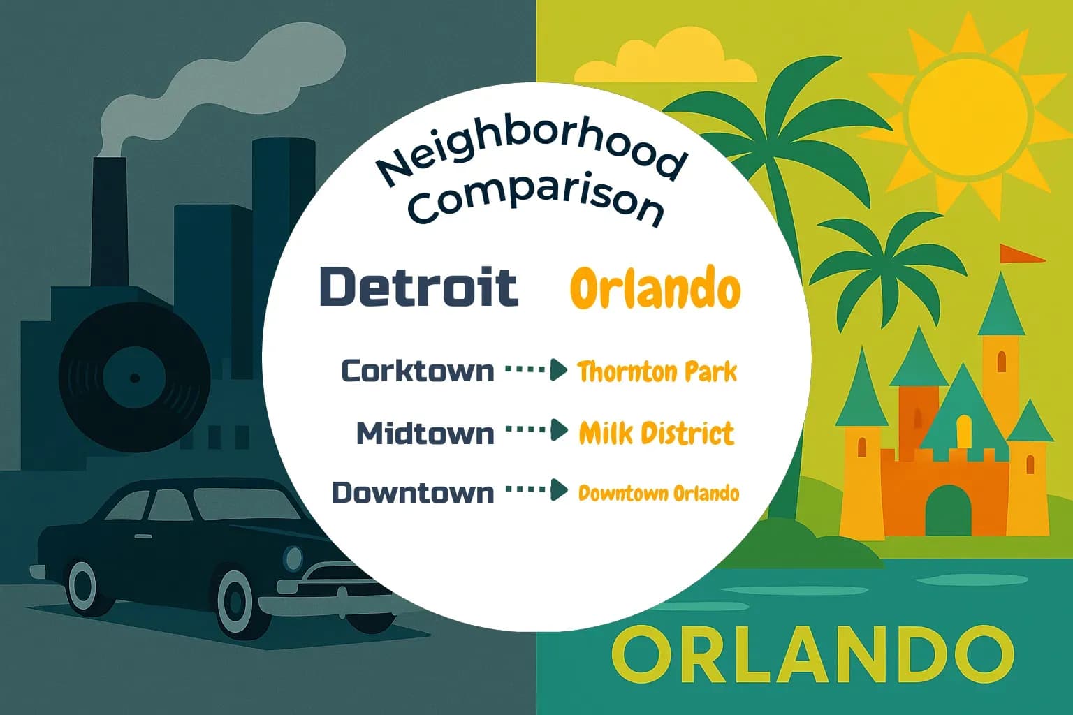 Detroit vs Orlando Neighborhood Comparison