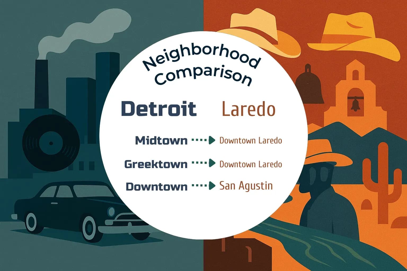 Detroit vs Laredo Neighborhood Comparison