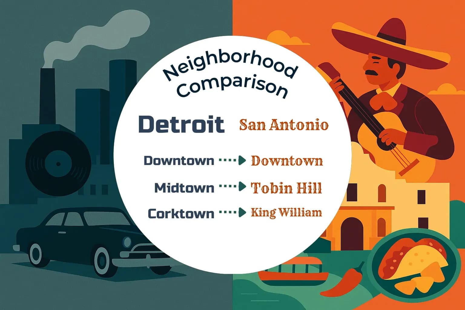 Detroit vs San Antonio Neighborhood Comparison