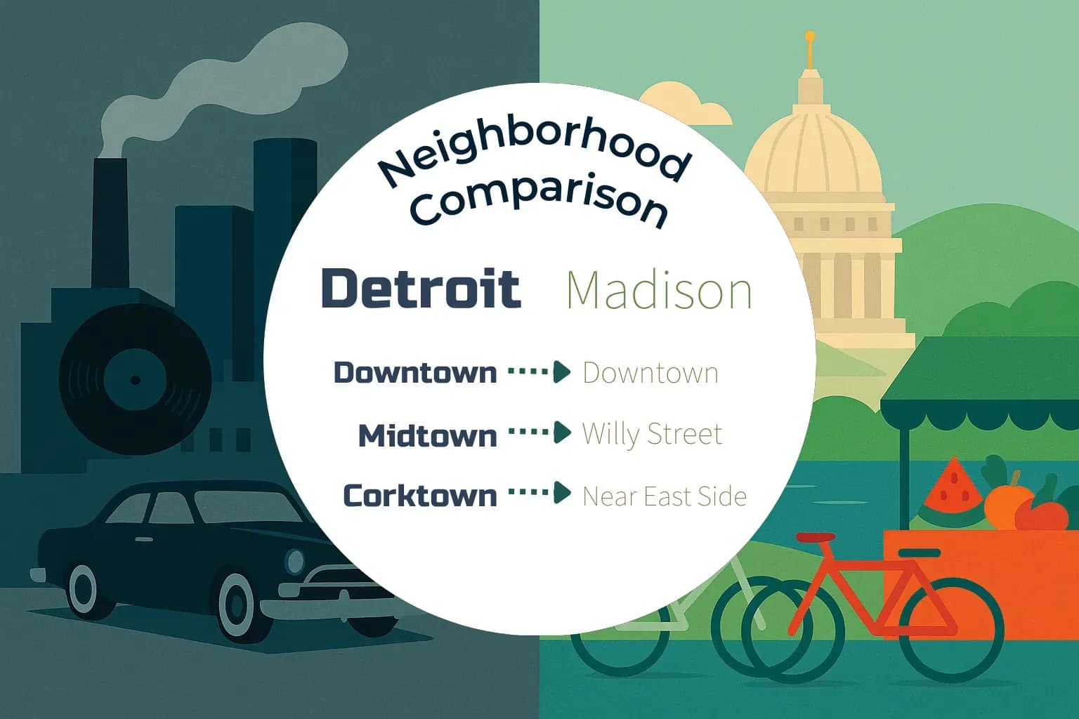 Detroit vs Madison Neighborhood Comparison