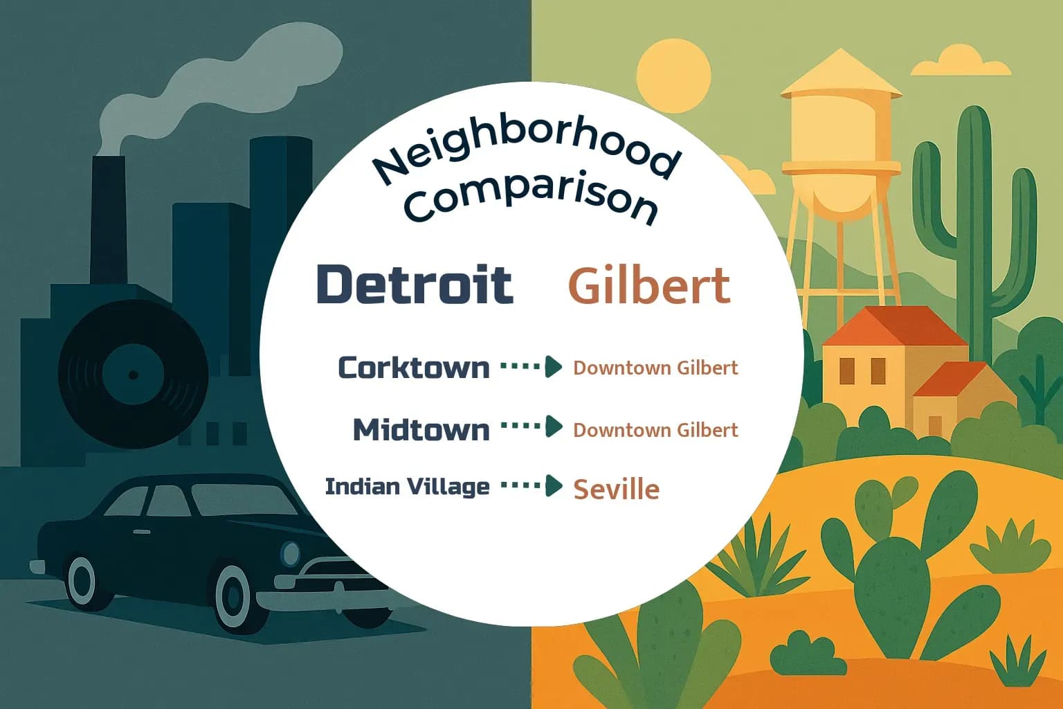 Detroit vs Gilbert Neighborhood Comparison