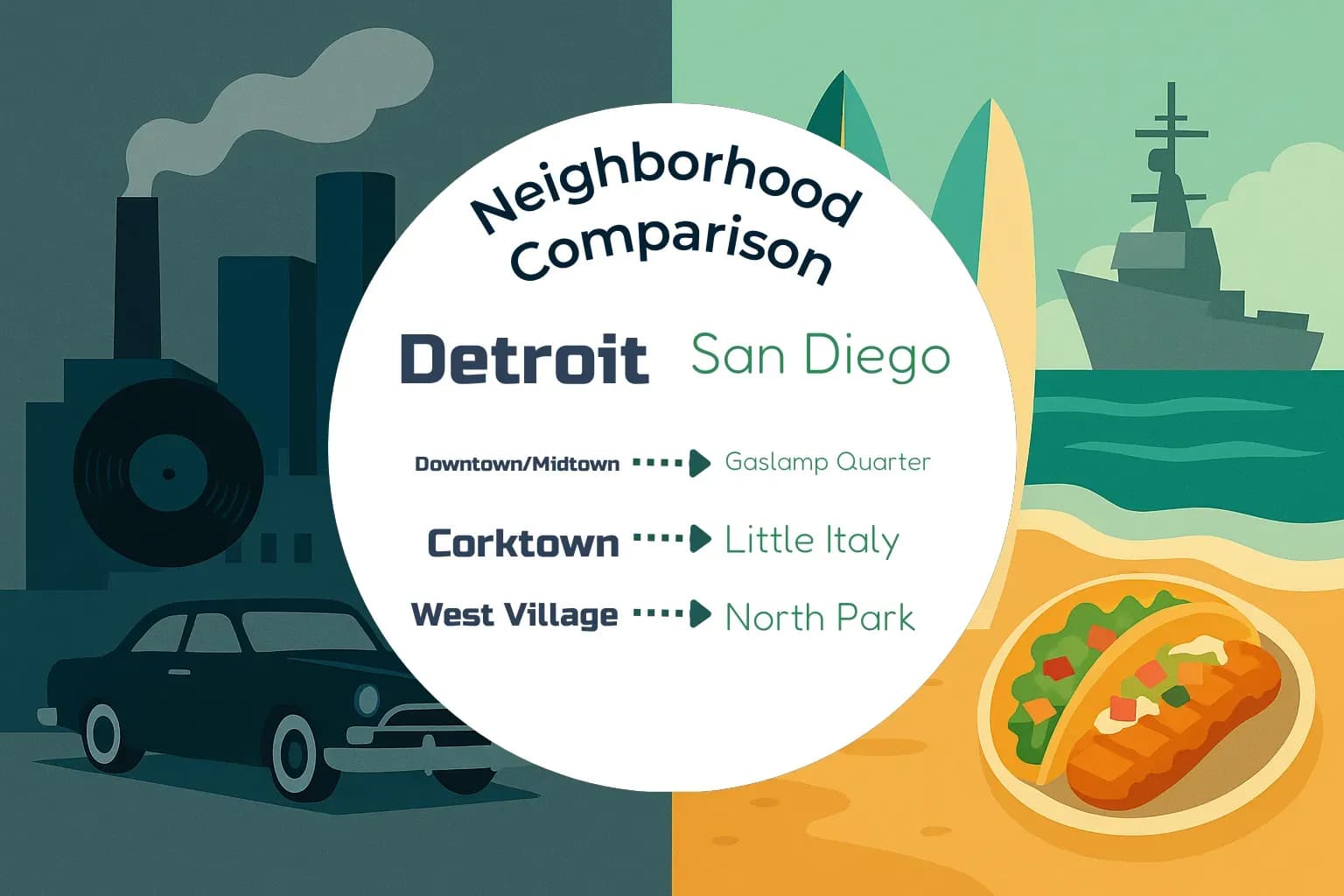 Detroit vs San Diego Neighborhood Comparison