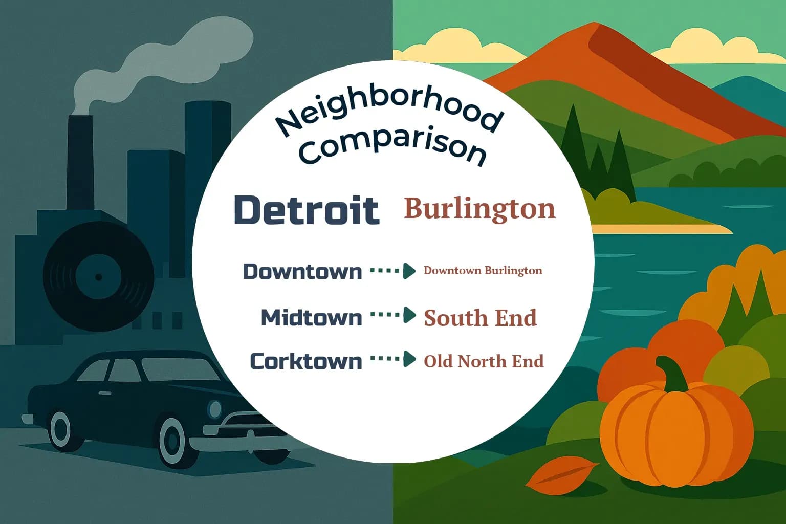 Detroit vs Burlington Neighborhood Comparison