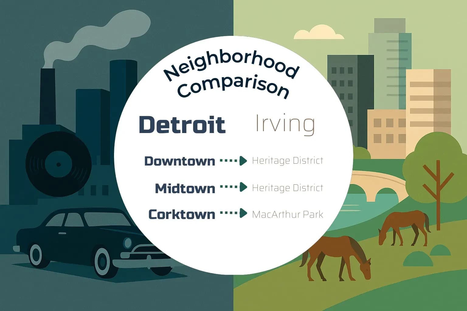 Detroit vs Irving Neighborhood Comparison