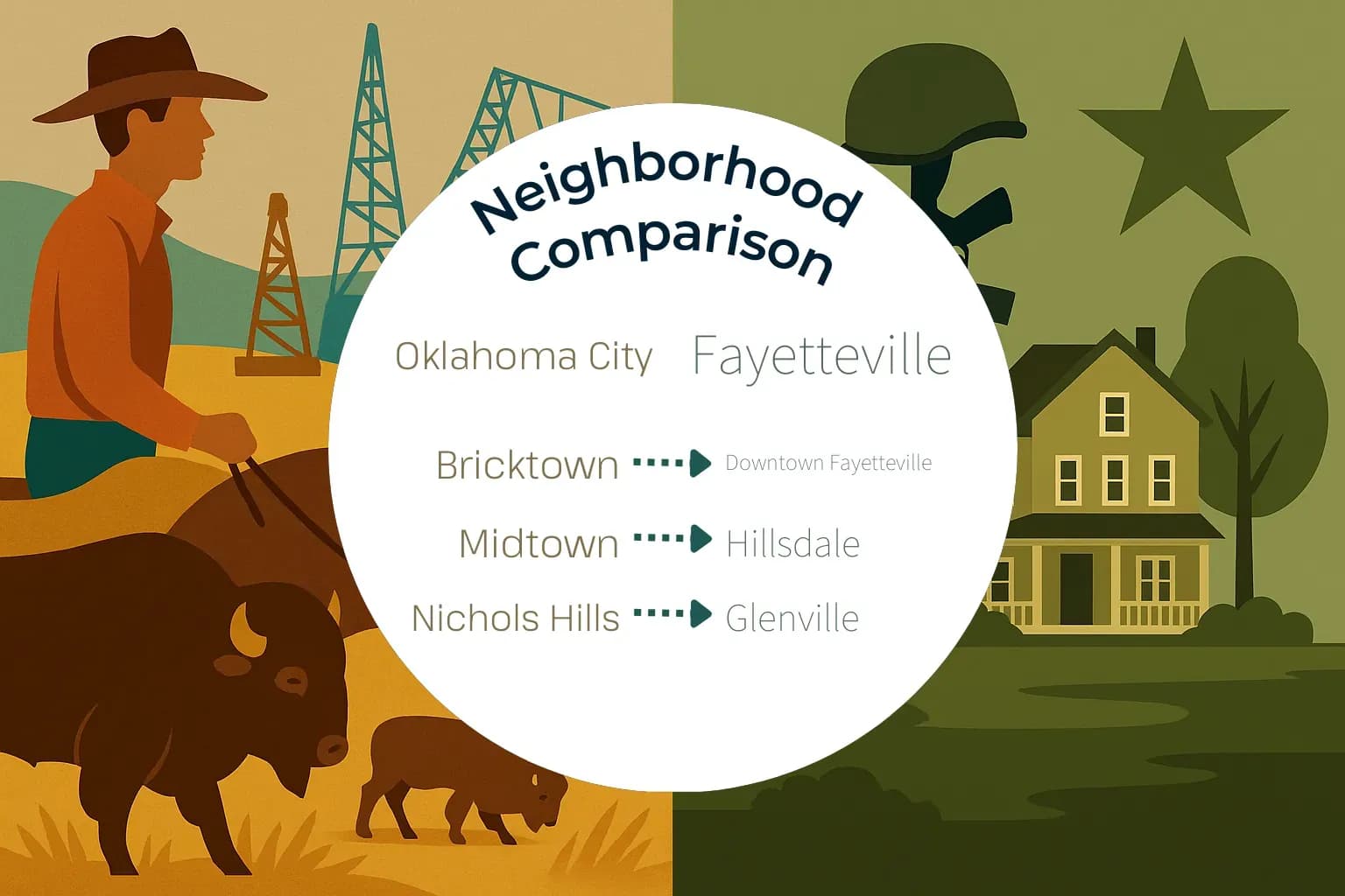 Oklahoma City vs Fayetteville Neighborhood Comparison