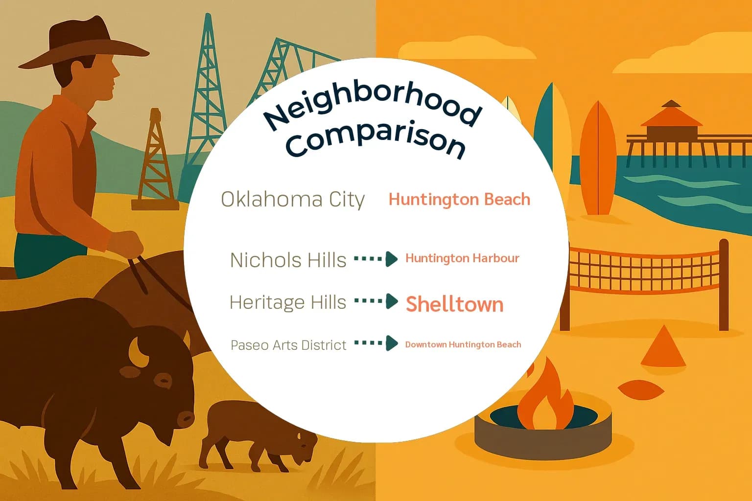 Oklahoma City vs Huntington Beach Neighborhood Comparison