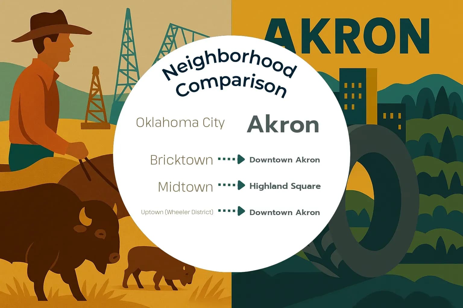 Oklahoma City vs Akron Neighborhood Comparison