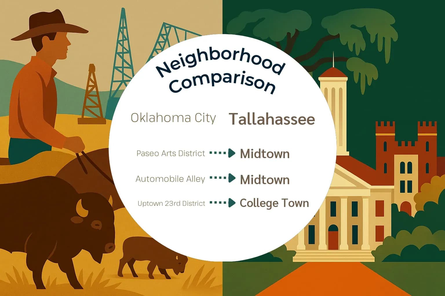 Oklahoma City vs Tallahassee Neighborhood Comparison