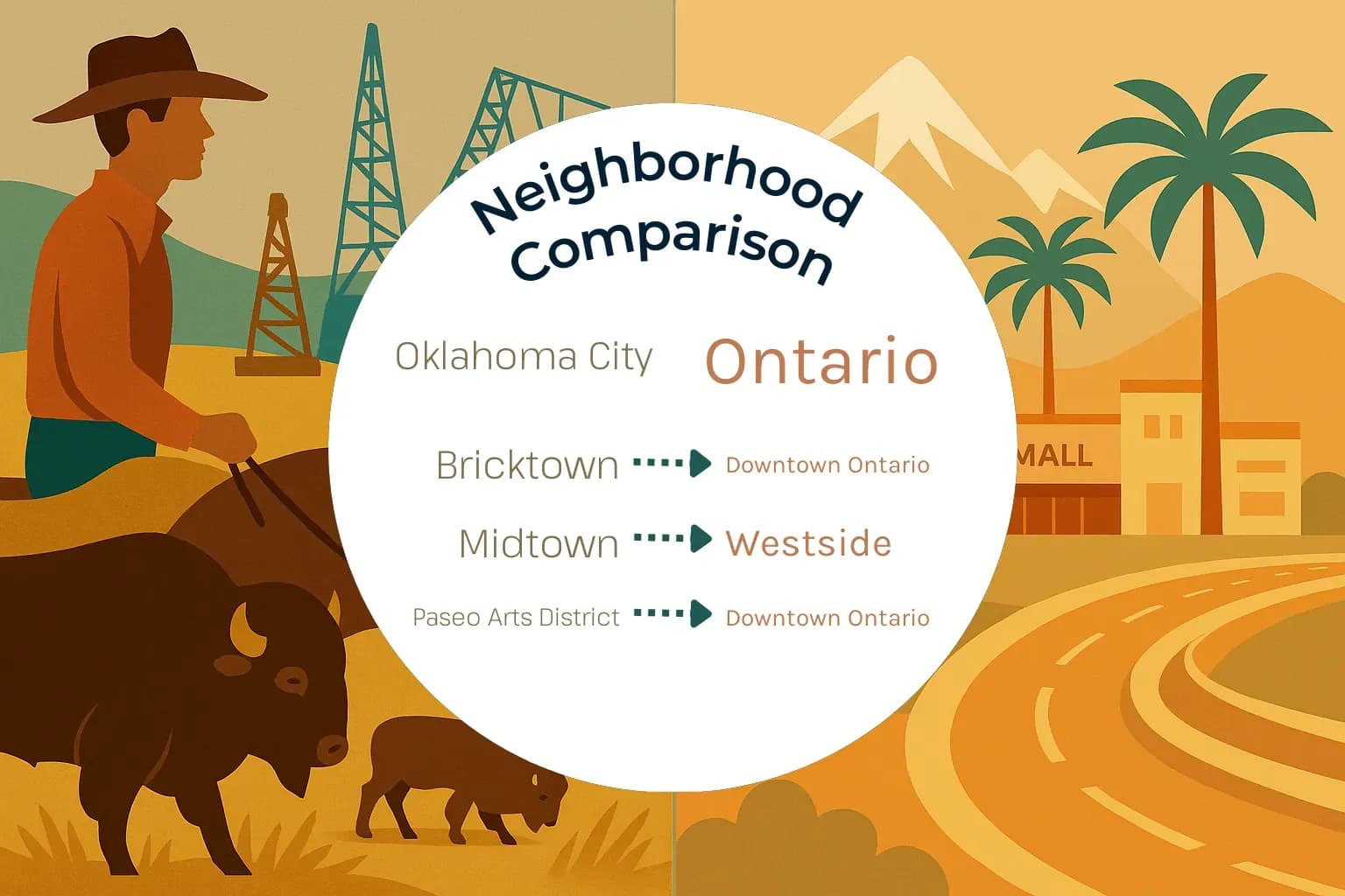 Oklahoma City vs Ontario Neighborhood Comparison