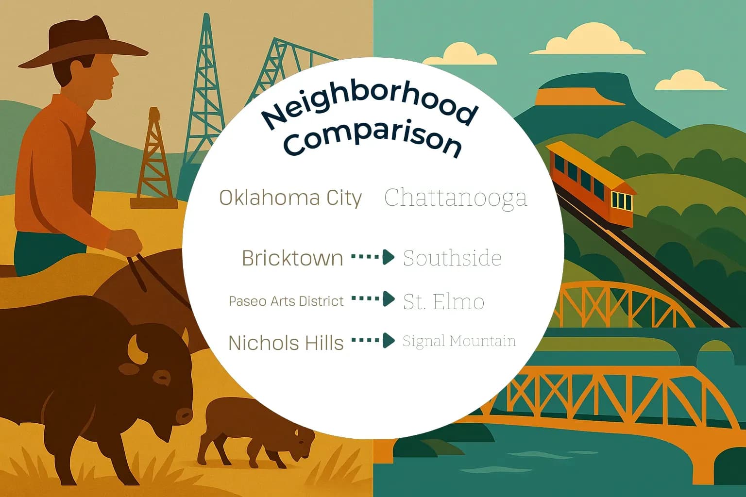 Oklahoma City vs Chattanooga Neighborhood Comparison