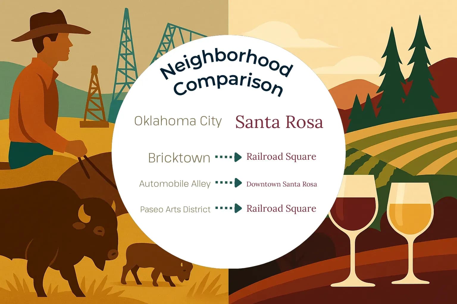 Oklahoma City vs Santa Rosa Neighborhood Comparison
