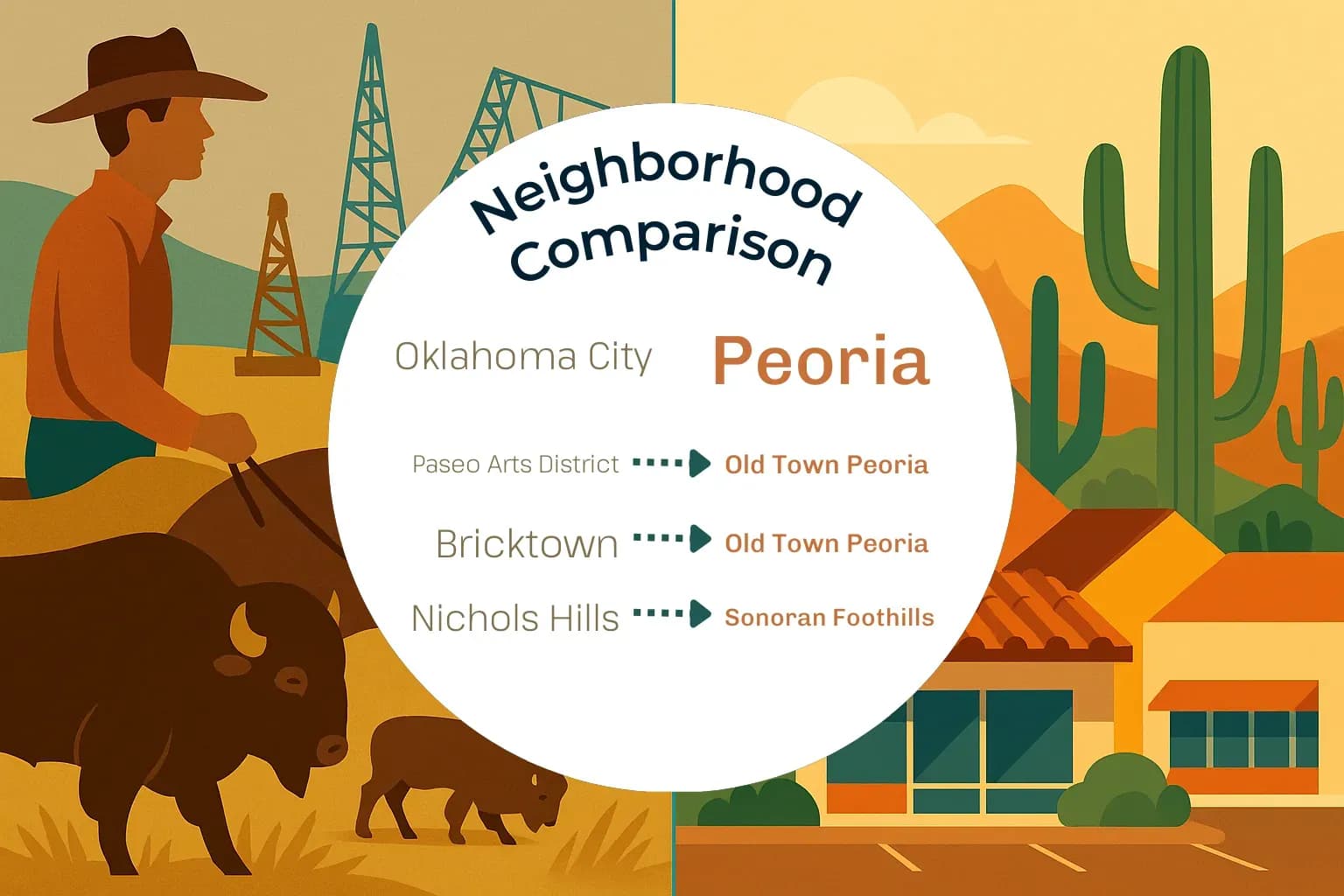 Oklahoma City vs Peoria Neighborhood Comparison