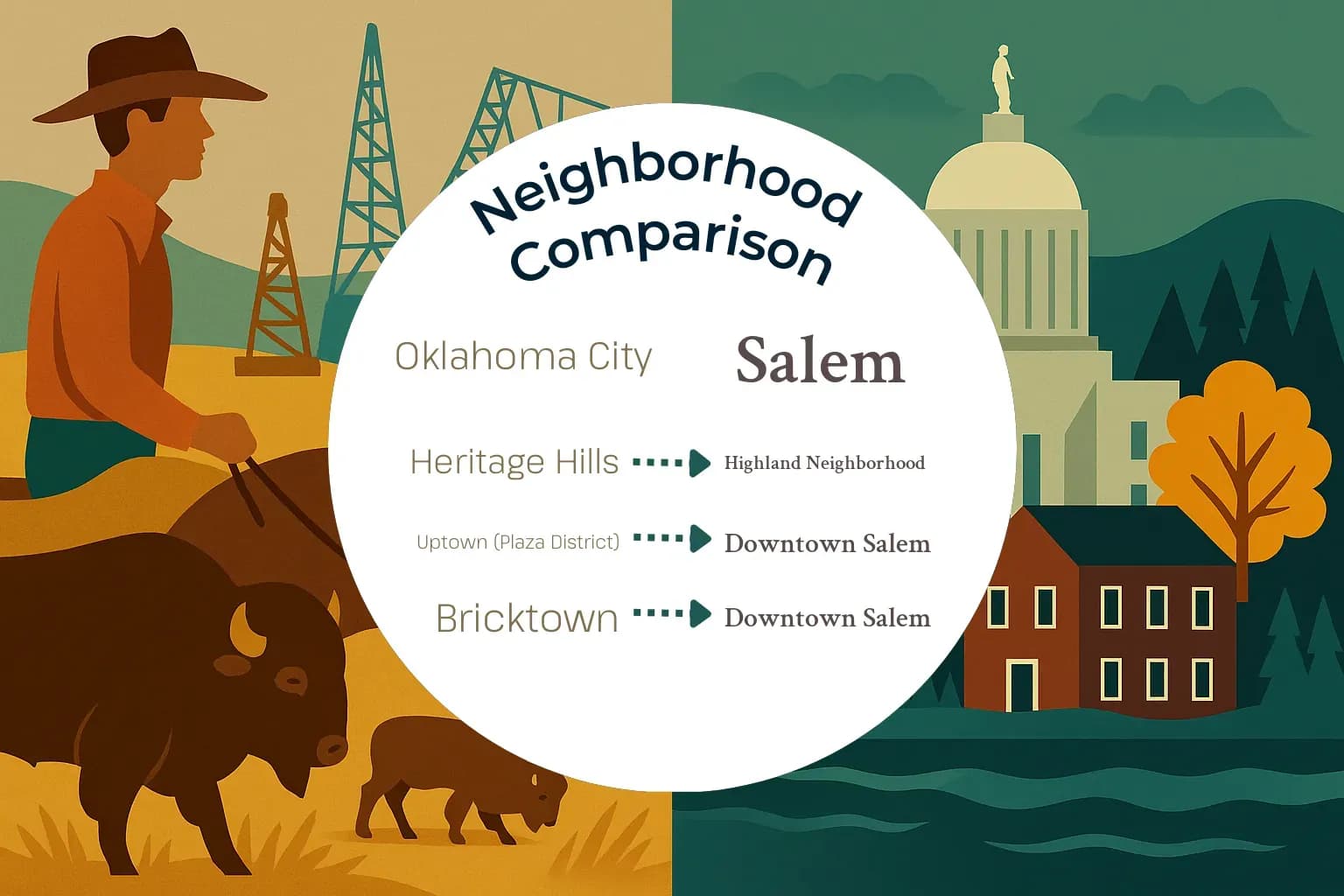 Oklahoma City vs Salem Neighborhood Comparison