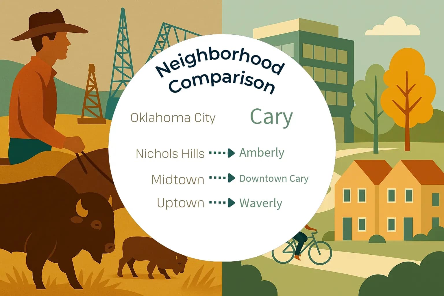 Oklahoma City vs Cary Neighborhood Comparison