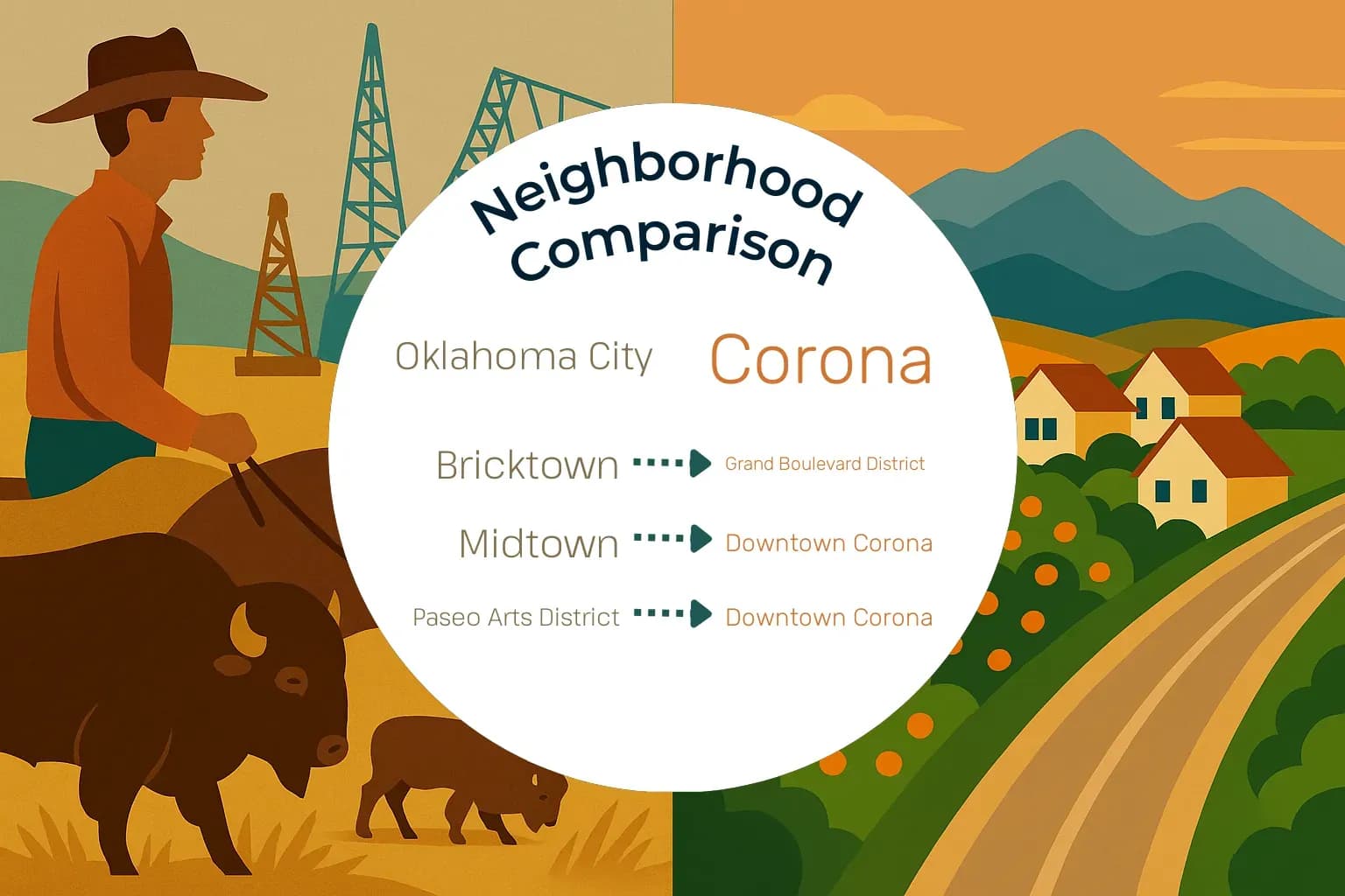 Oklahoma City vs Corona Neighborhood Comparison