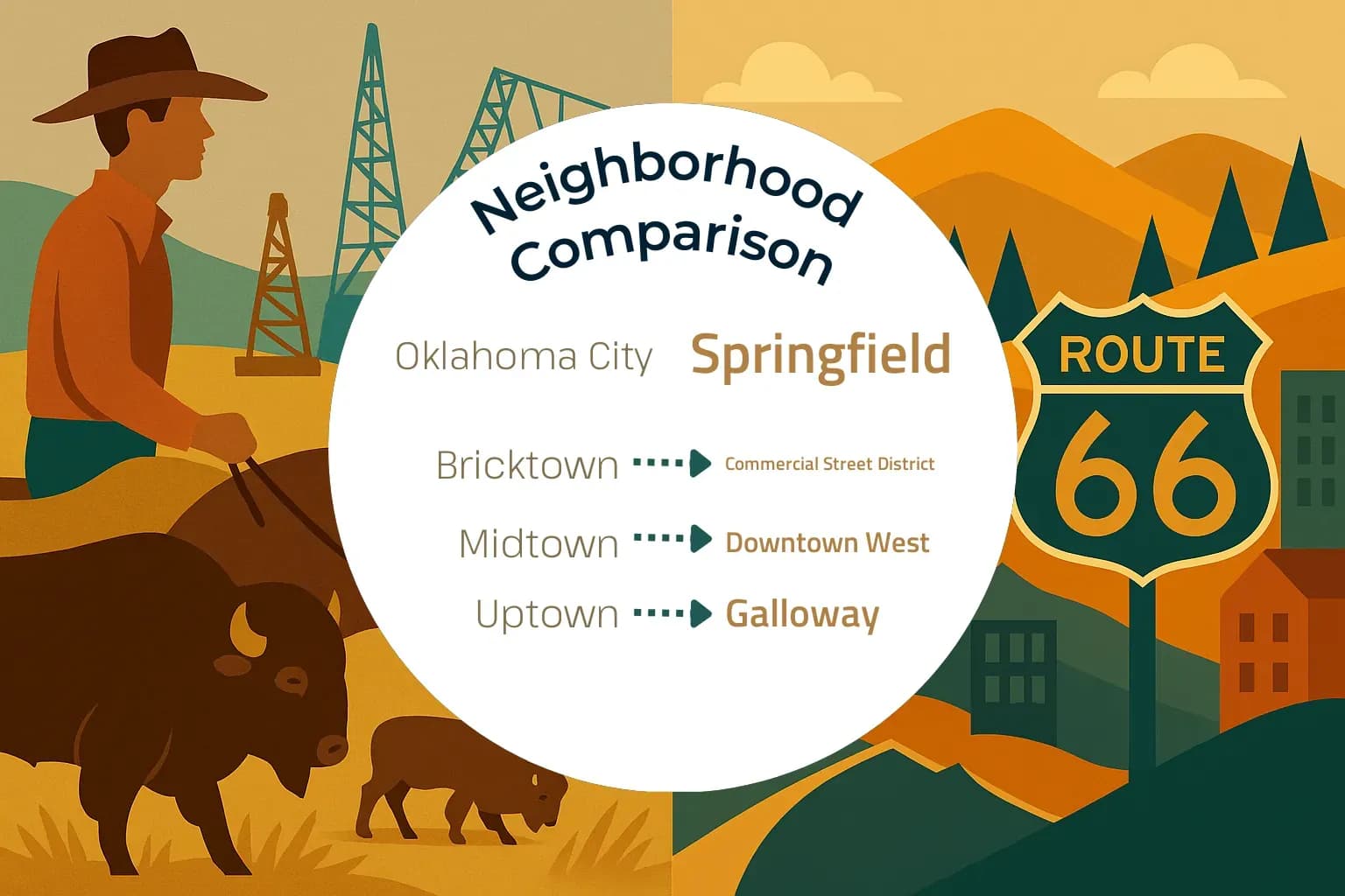 Oklahoma City vs Springfield Neighborhood Comparison