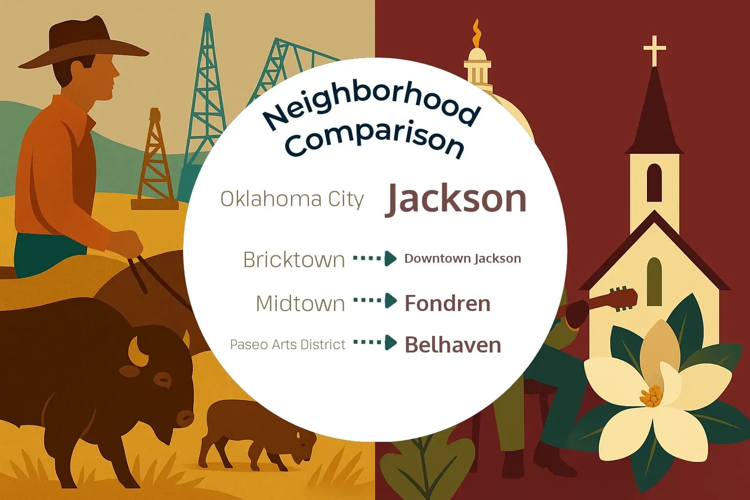 Oklahoma City vs Jackson Neighborhood Comparison