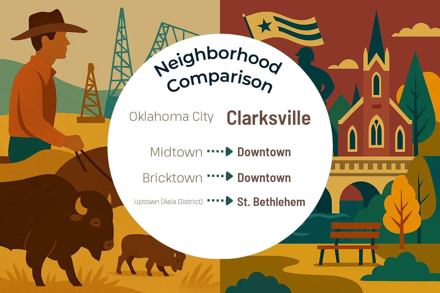 Oklahoma City vs Clarksville Neighborhood Comparison