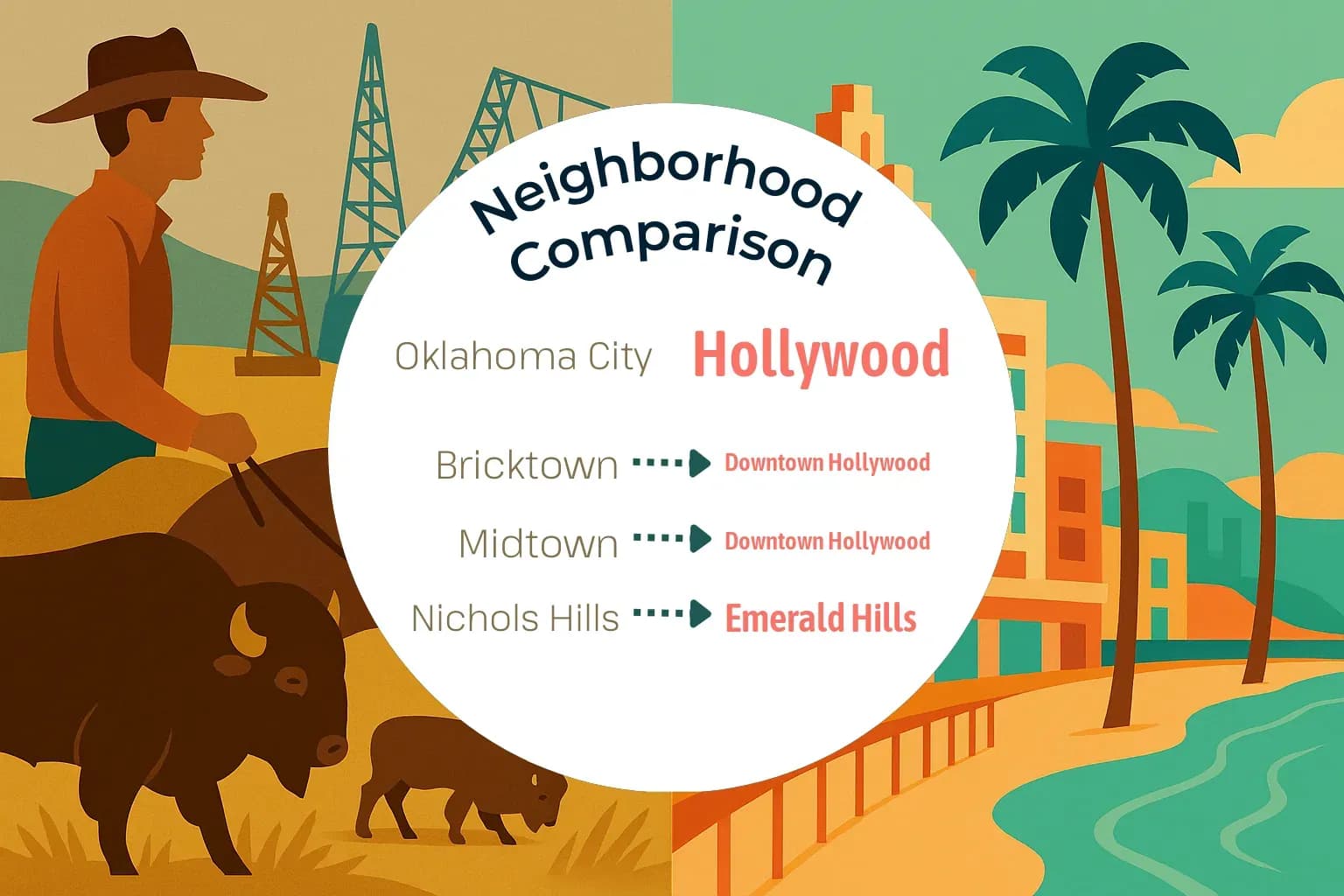 Oklahoma City vs Hollywood Neighborhood Comparison
