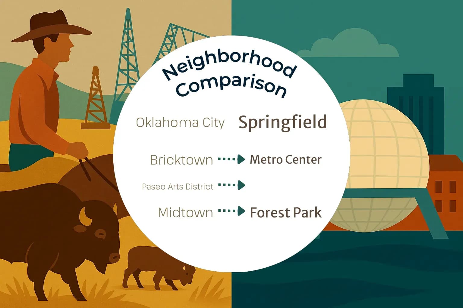 Oklahoma City vs Springfield Neighborhood Comparison