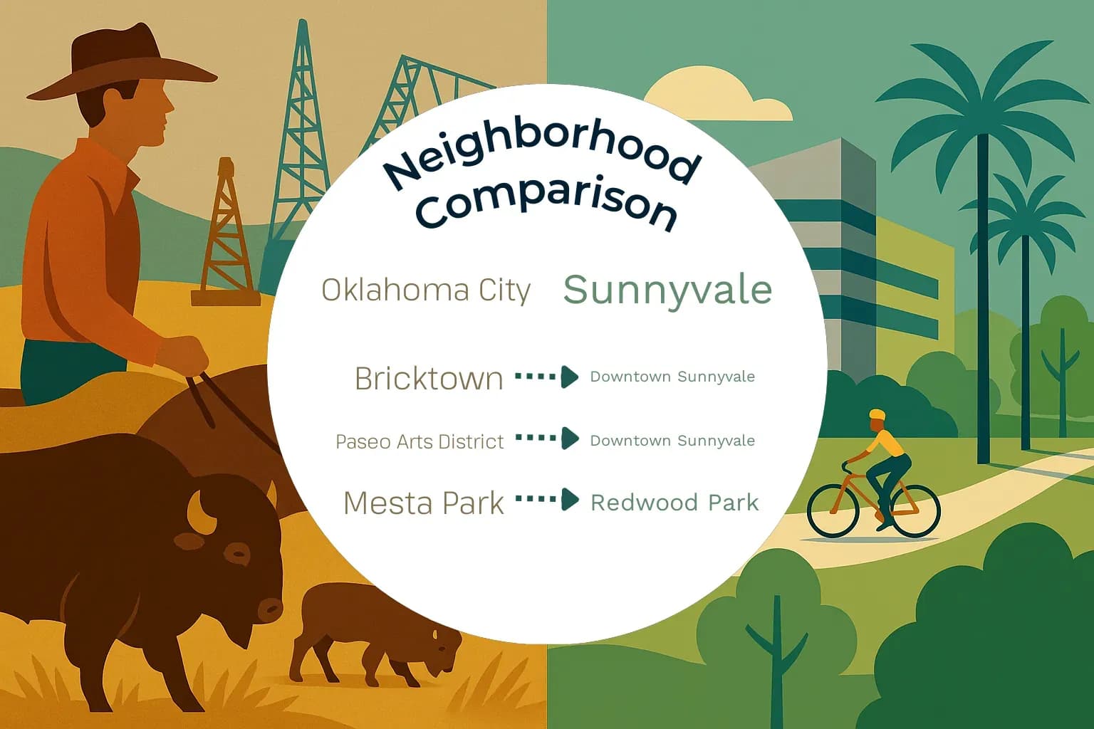 Oklahoma City vs Sunnyvale Neighborhood Comparison