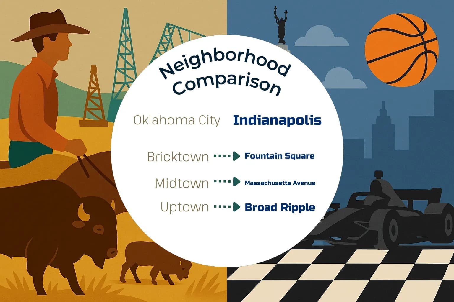 Oklahoma City vs Indianapolis Neighborhood Comparison