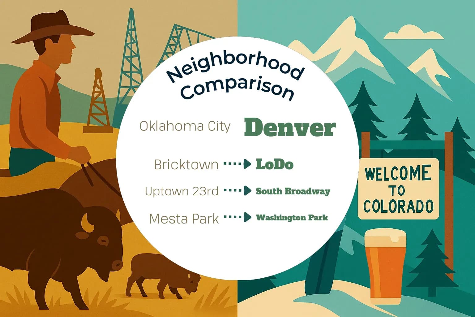 Oklahoma City vs Denver Neighborhood Comparison