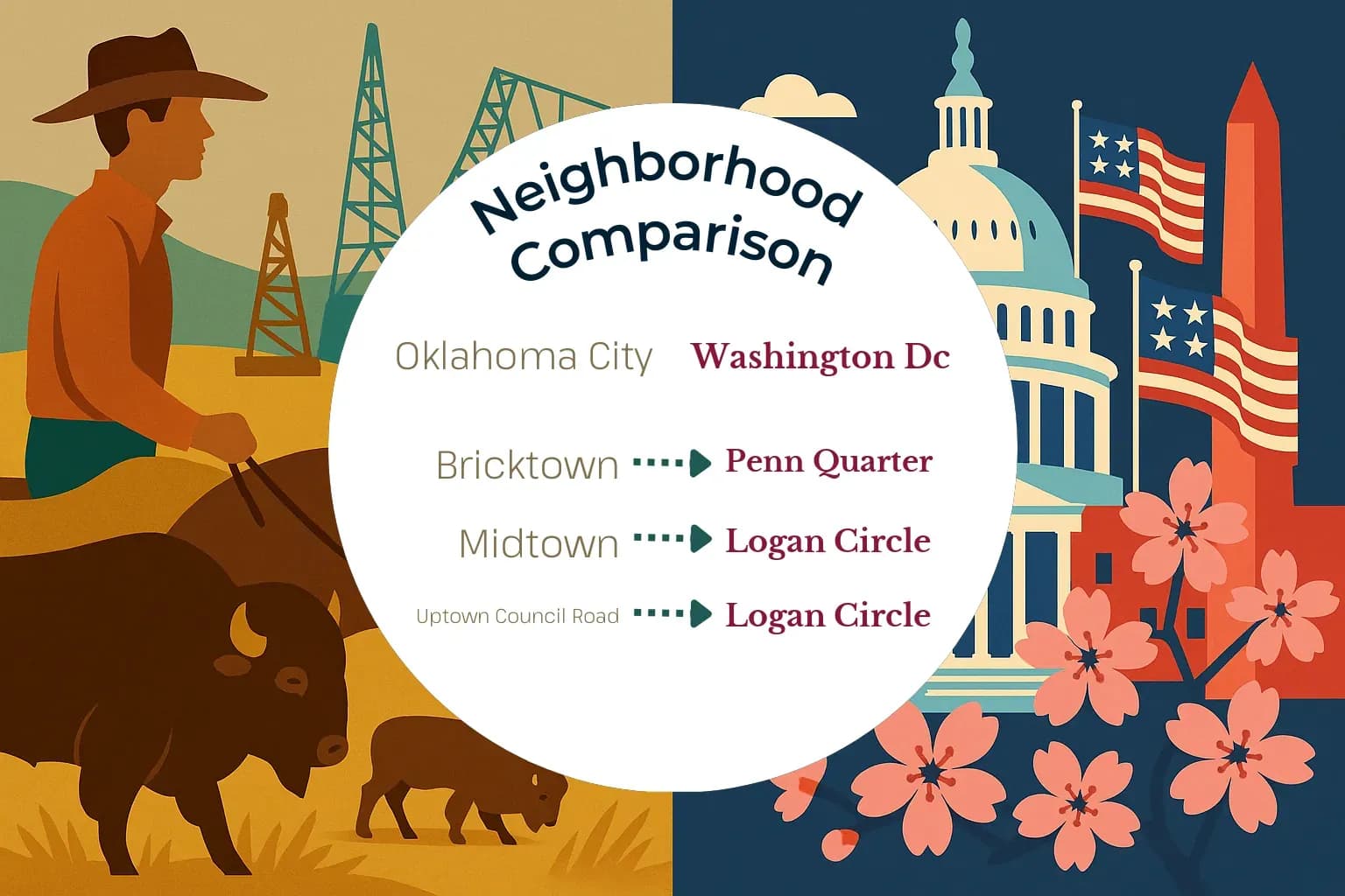 Oklahoma City vs Washington DC Neighborhood Comparison