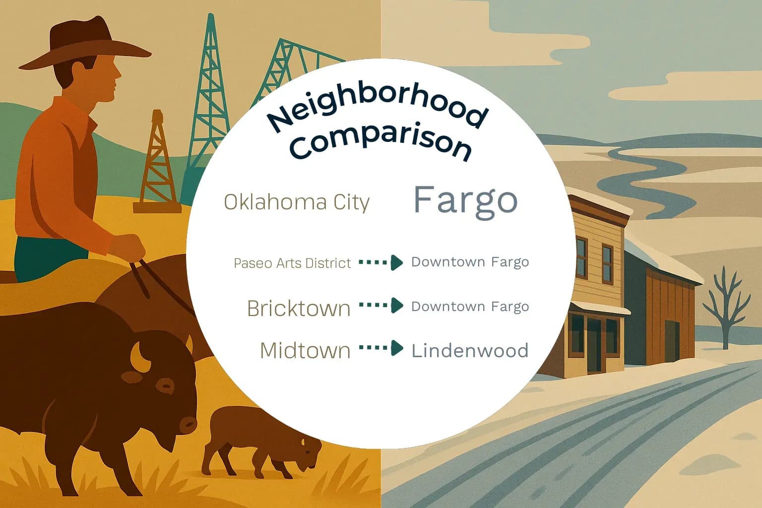 Oklahoma City vs Fargo Neighborhood Comparison
