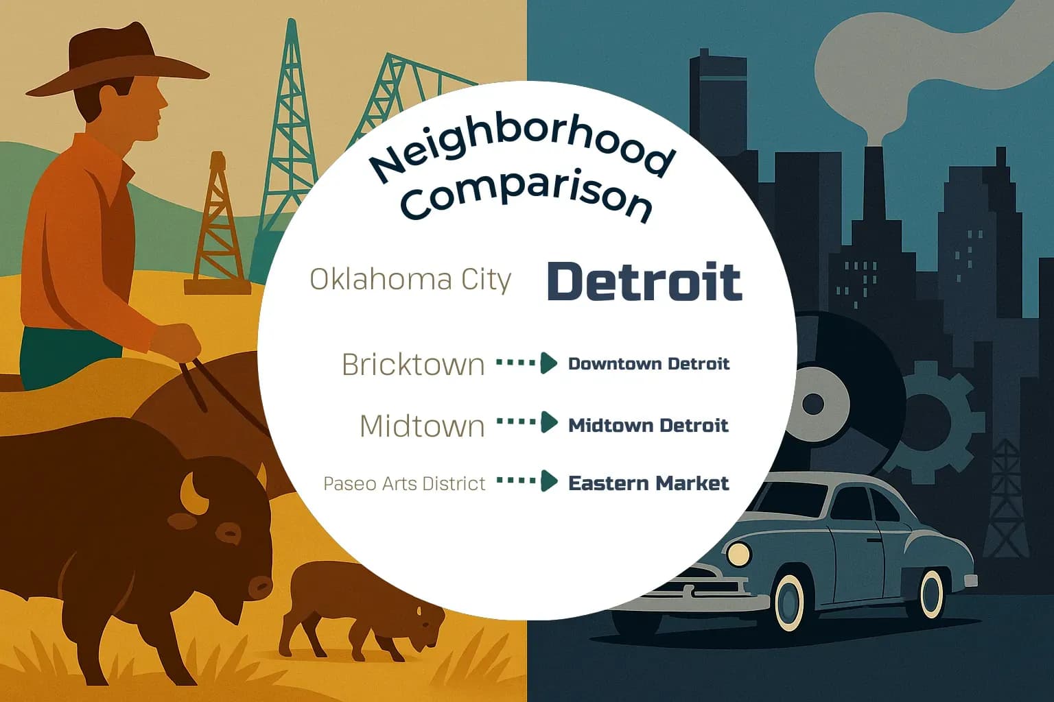 Oklahoma City vs Detroit Neighborhood Comparison