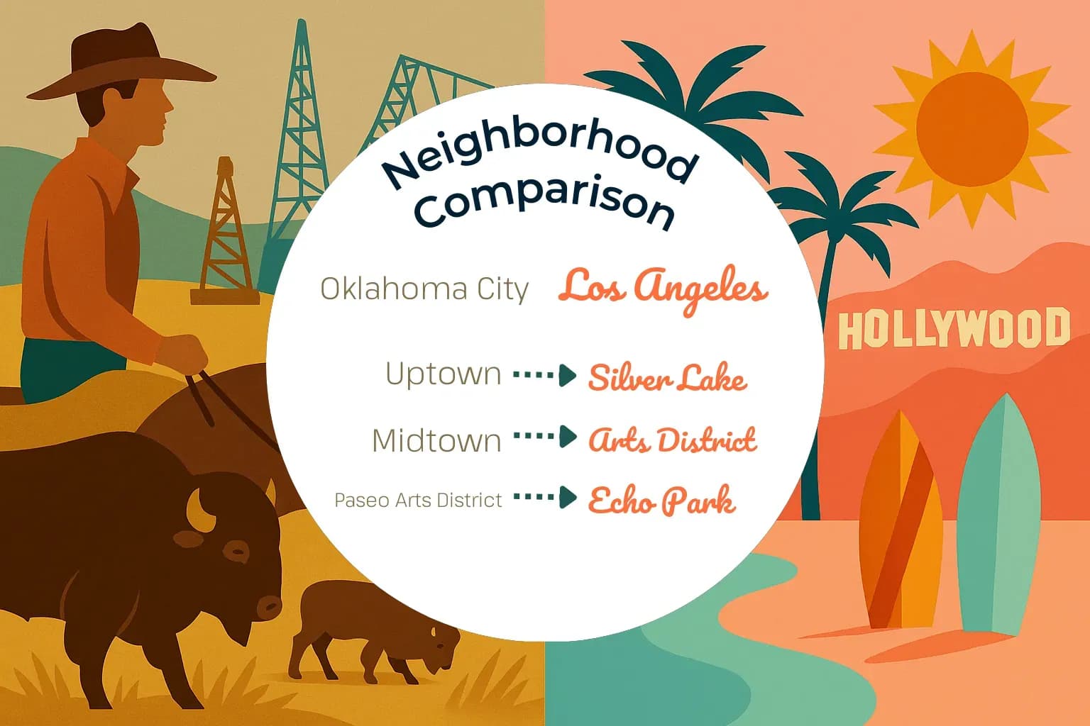 Oklahoma City vs Los Angeles Neighborhood Comparison