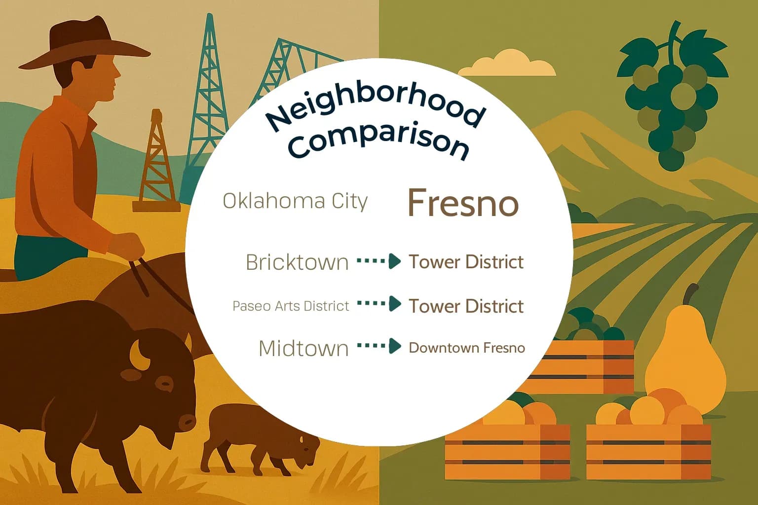 Oklahoma City vs Fresno Neighborhood Comparison