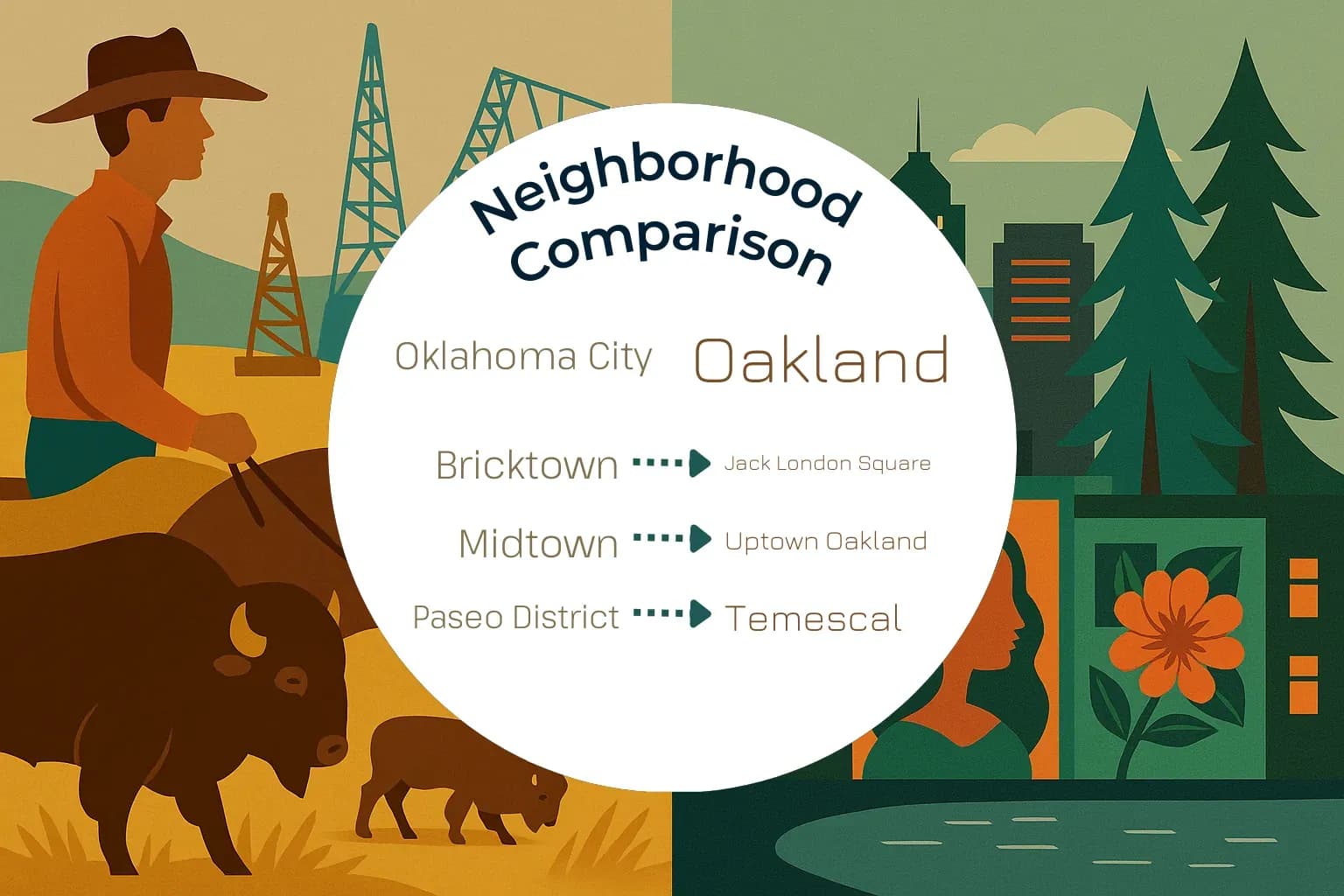 Oklahoma City vs Oakland Neighborhood Comparison