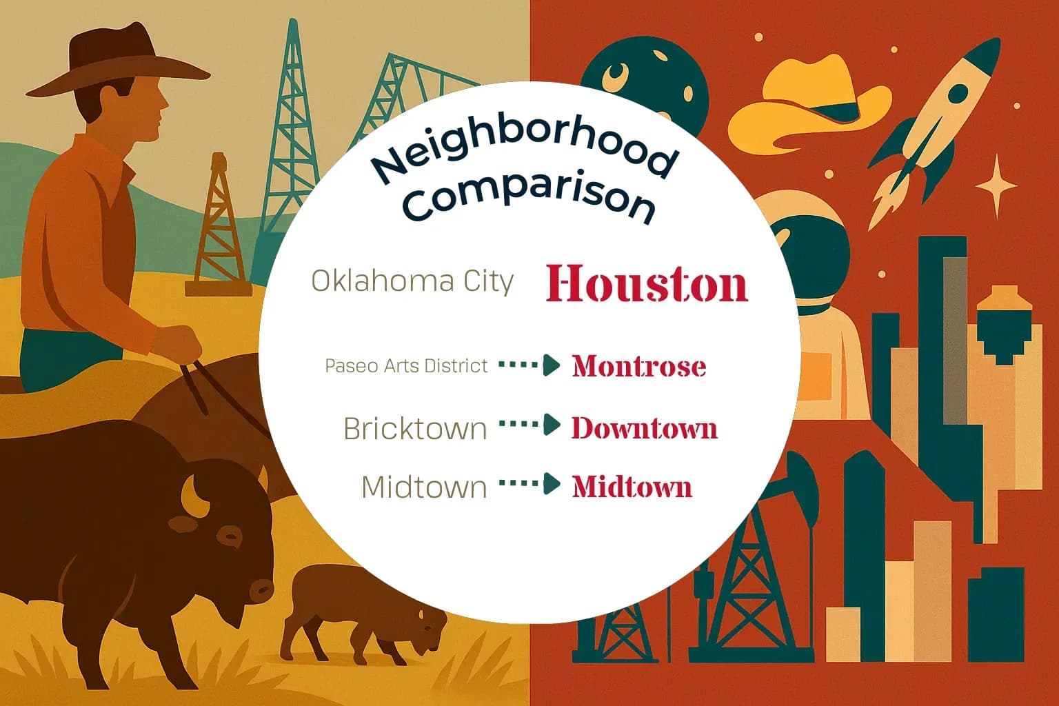 Oklahoma City vs Houston Neighborhood Comparison