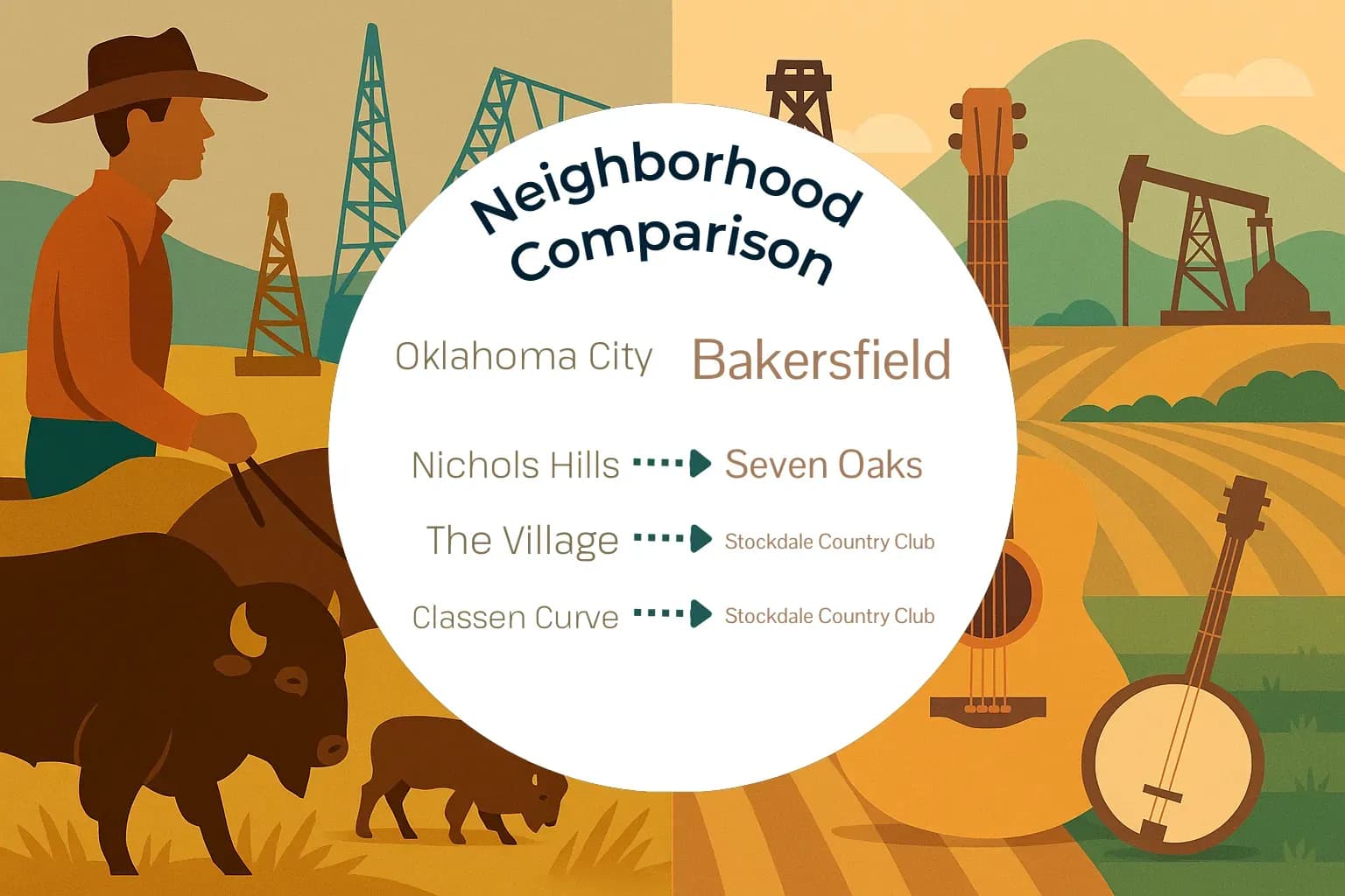 Oklahoma City vs Bakersfield Neighborhood Comparison