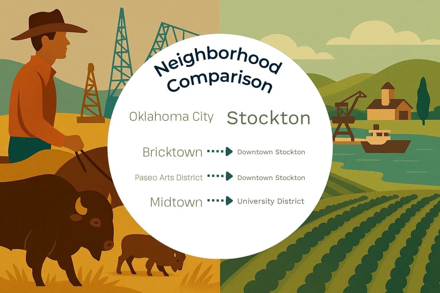 Oklahoma City vs Stockton Neighborhood Comparison