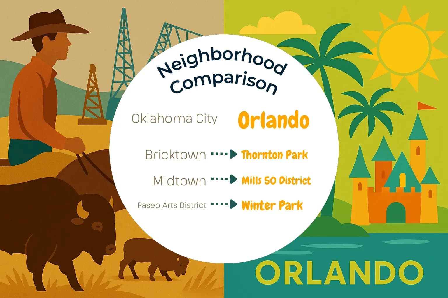 Oklahoma City vs Orlando Neighborhood Comparison