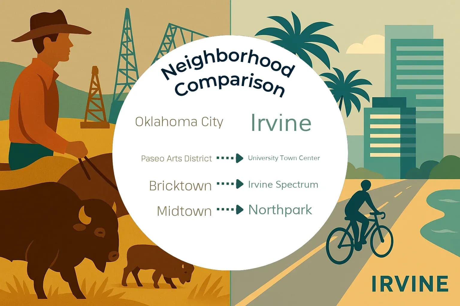 Oklahoma City vs Irvine Neighborhood Comparison
