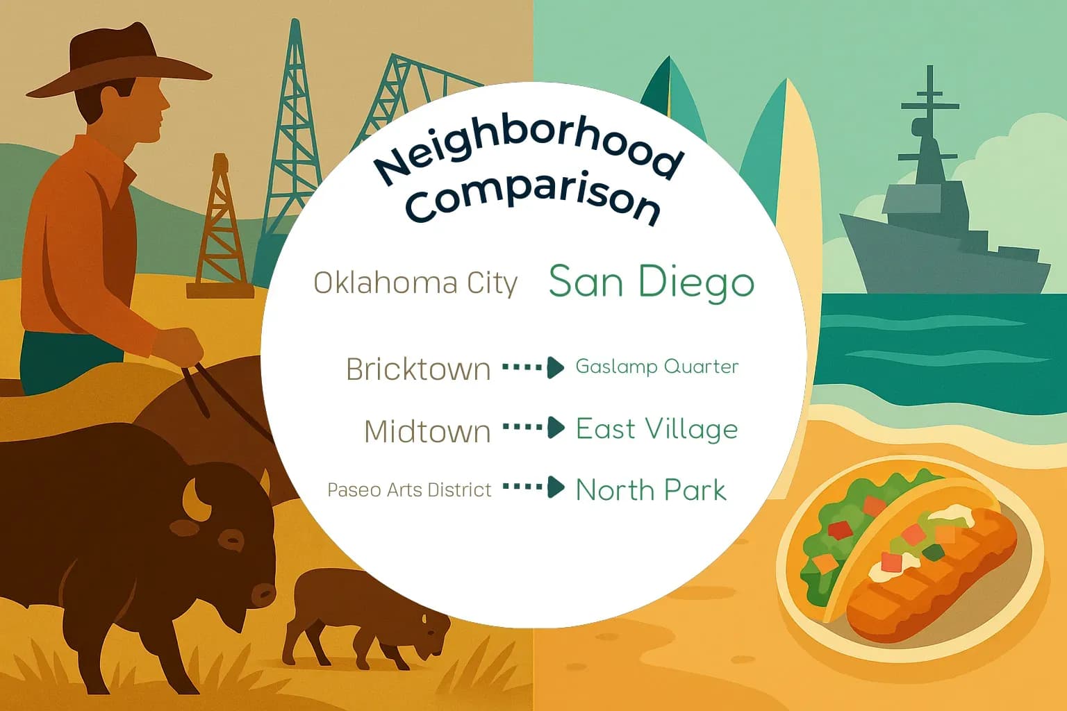 Oklahoma City vs San Diego Neighborhood Comparison