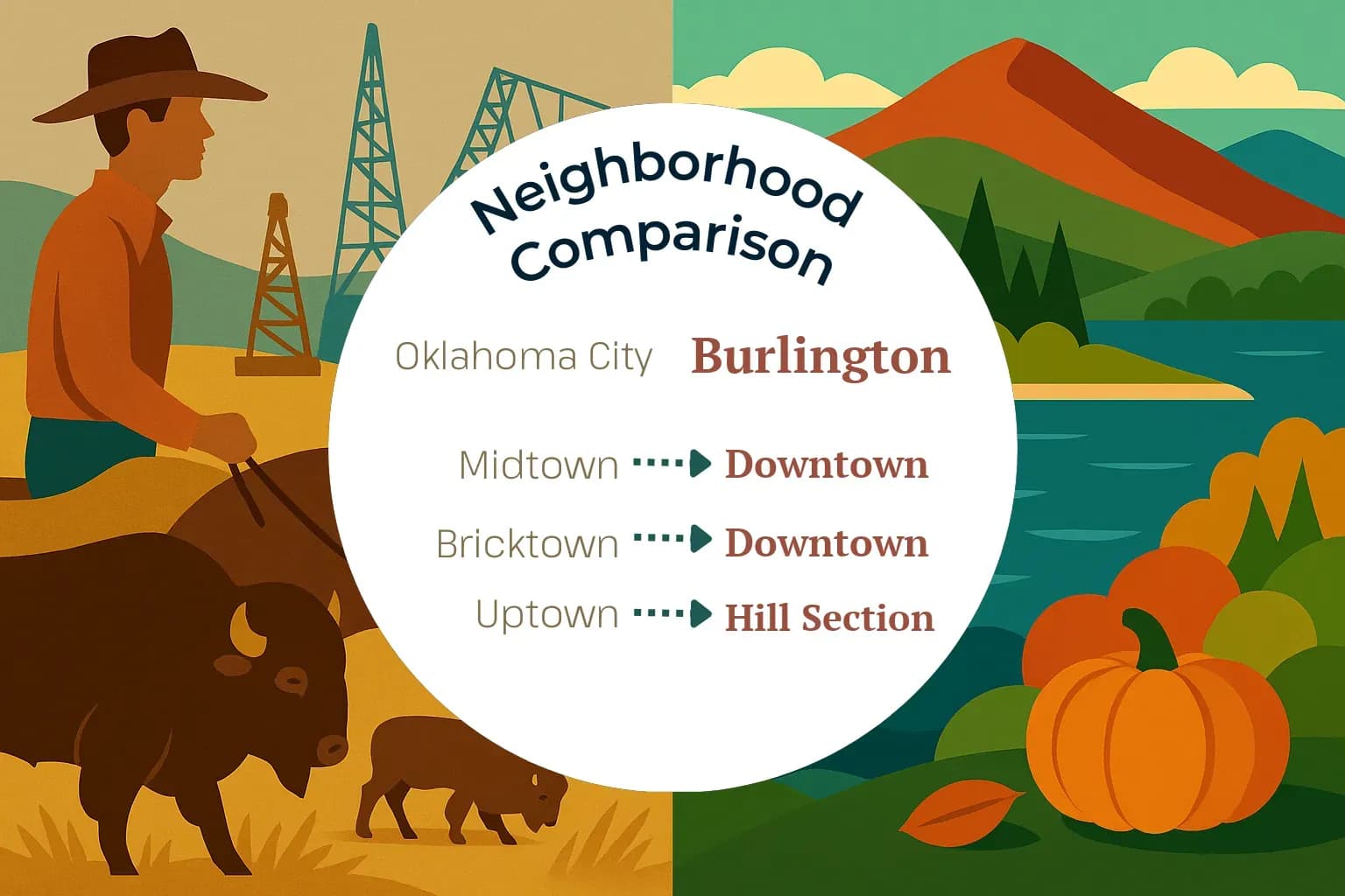 Oklahoma City vs Burlington Neighborhood Comparison